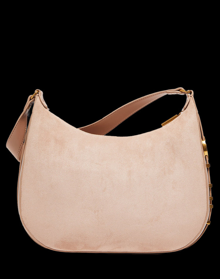 Borsa a Spalla Effetto Suede Donna - Caffellatte