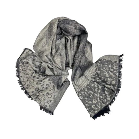 Sciarpa Donna con stampa animalier grigio