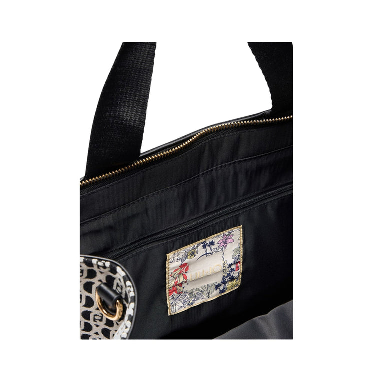 Borsa tote monogram jacquard nera