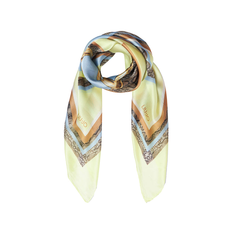 Foulard Donna in giallo con motivo pitonato