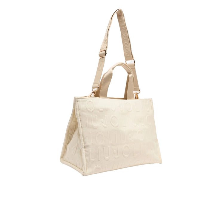 Borsa tote Donna media in maglia logata tinta unita