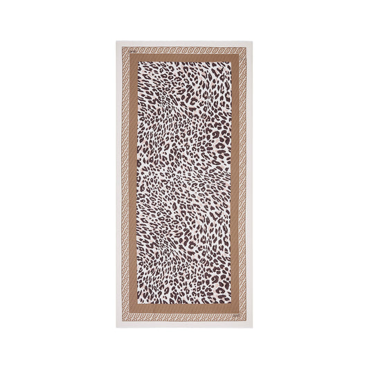 Foulard Donna con stampa animalier Beige