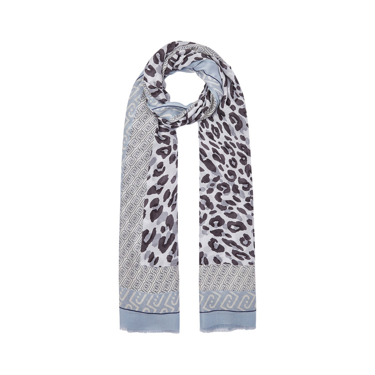 Foulard Donna con stampa animalier Celeste
