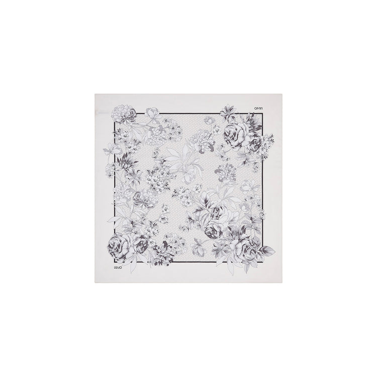 Foulard Donna con stampa floreale nera