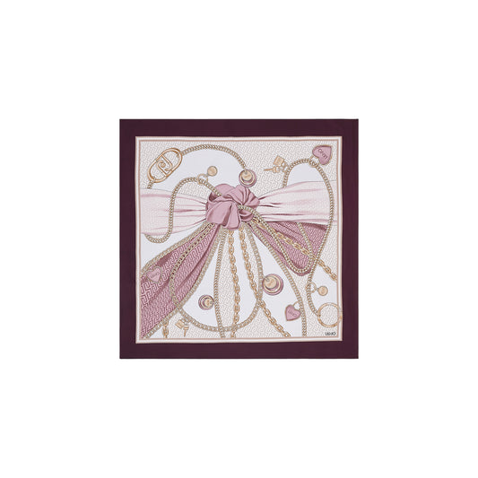 Foulard grande Donna con stampa fiocco e catene