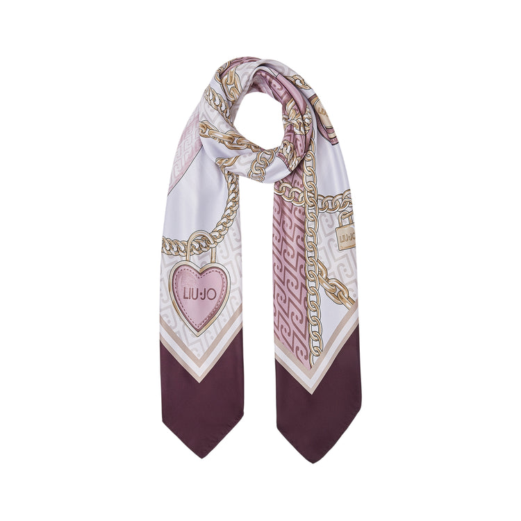 Foulard grande Donna con stampa fiocco e catene