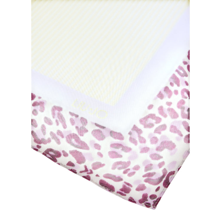 Foulard Donna con orchidea su sfondo rigato dettaglio