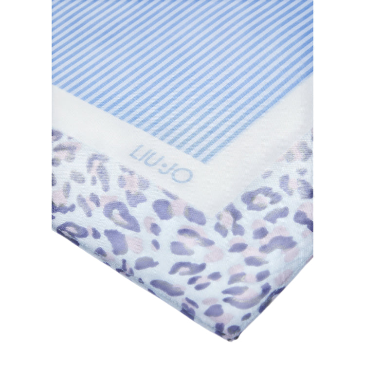 Foulard Donna con bordi animalier Blu dettaglio
