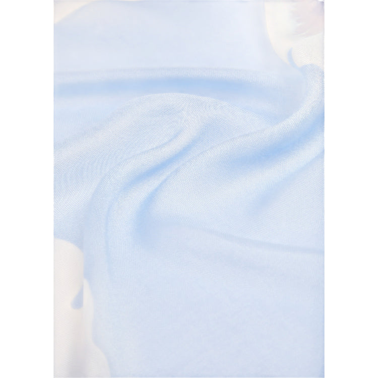 Foulard Donna con bordi animalier Blu dettaglio