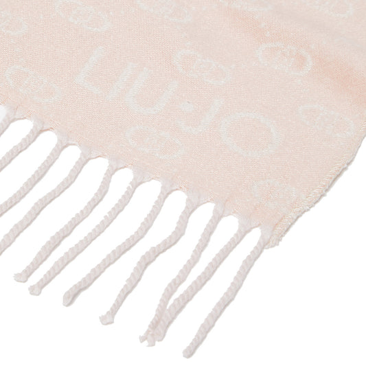 Stola Donna con logo lurex jacquard rosa dettaglio