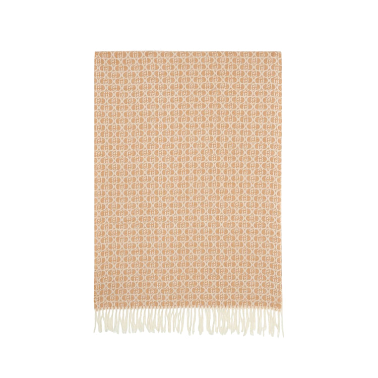 Stola Donna con logo monogram all over Beige