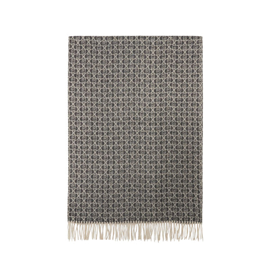 Stola Donna con logo monogram all over Nero