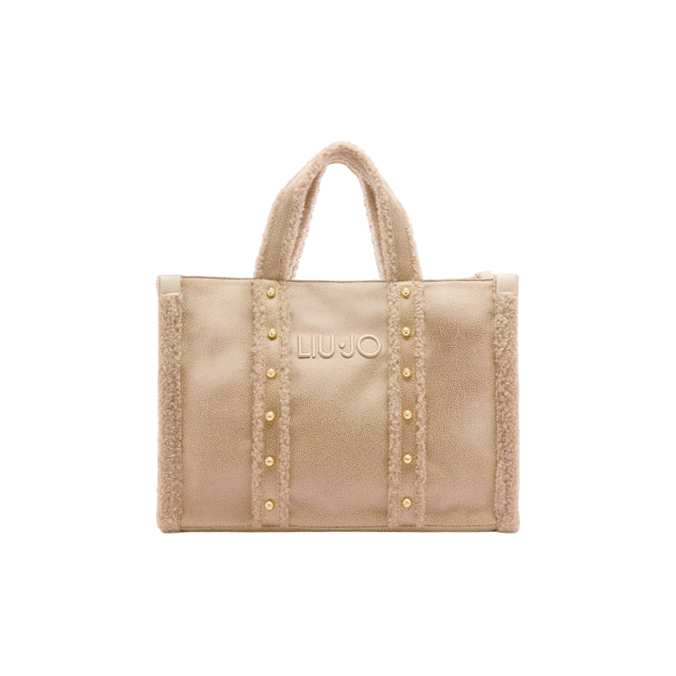 Borsa grande da Donna in tessuto spalmato beige