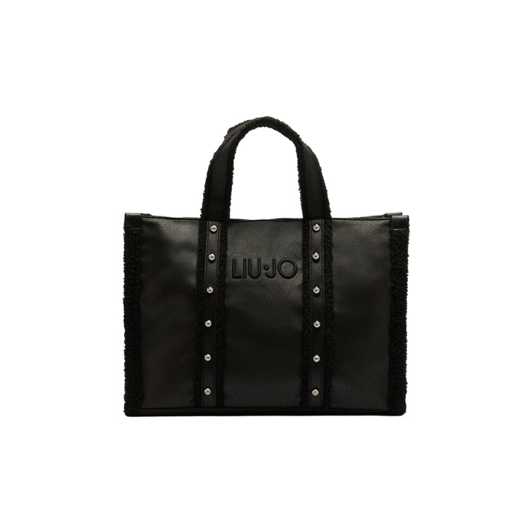 Borsa grande da Donna in tessuto spalmato nero