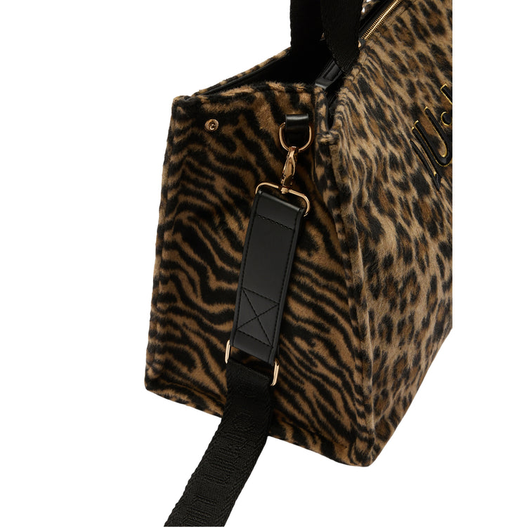 Borsa Shopping da donna grande stampa animalier dettaglio