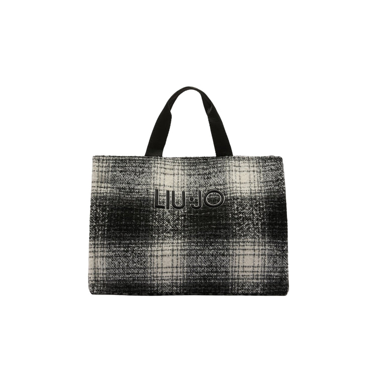 Borsa Shopping da donna grande motivo check