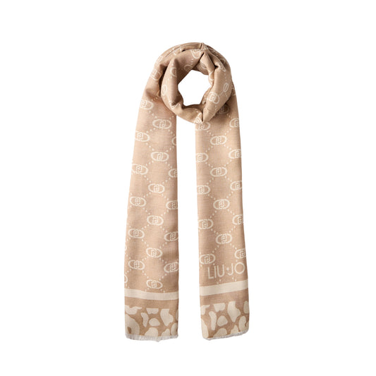 Stola Donna con logo Beige