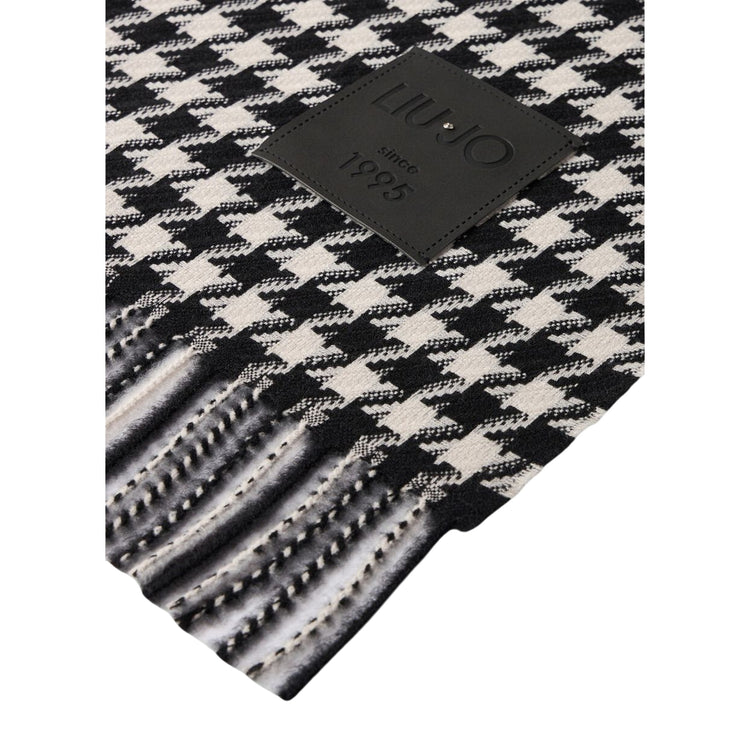 Stola jacquard Donna in vichy Nero dettaglio