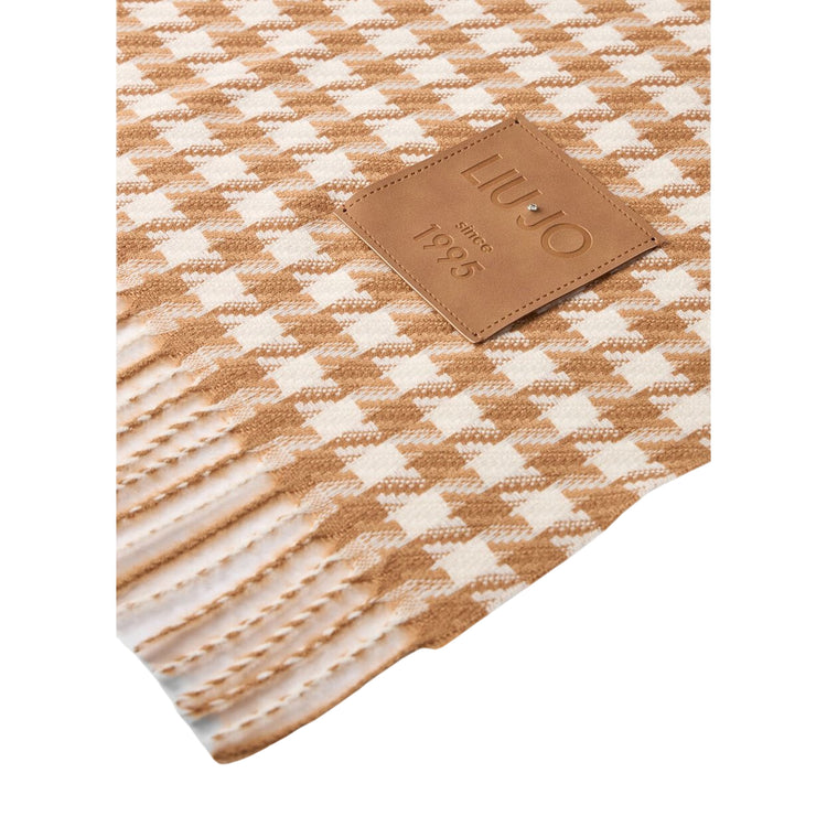 Stola jacquard Donna in vichy Beige dettaglio
