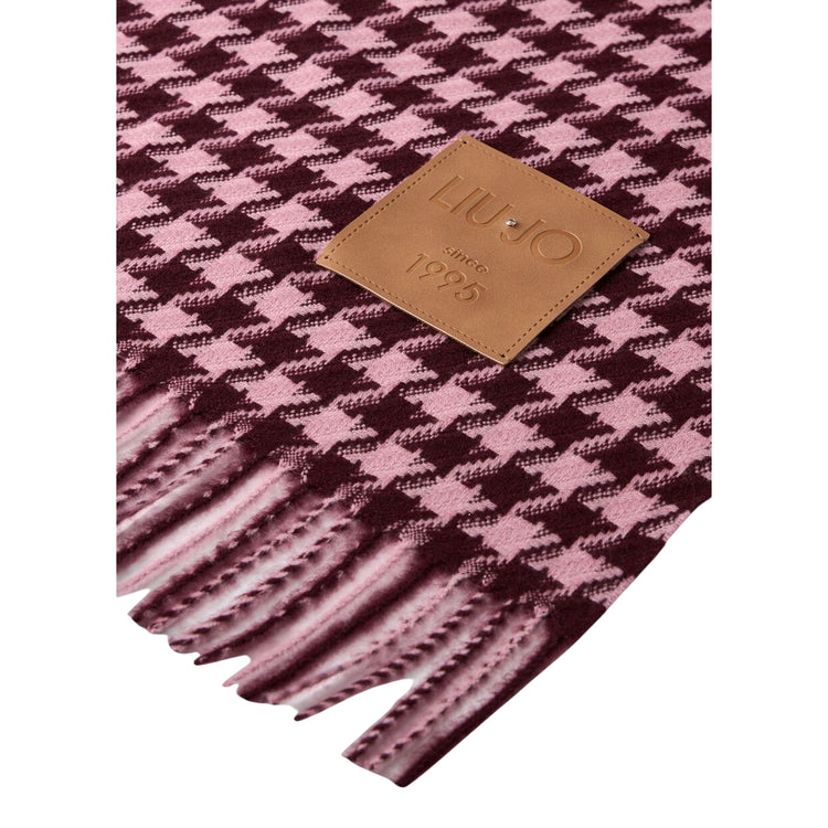 Stola jacquard Donna in vichy Viola dettaglio