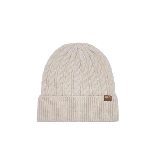Set coordinato Donna berretto e sciarpa Beige: cappello frontale