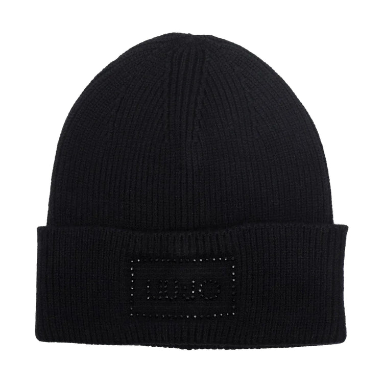 Cappello Donna in maglia con risvolto Nero