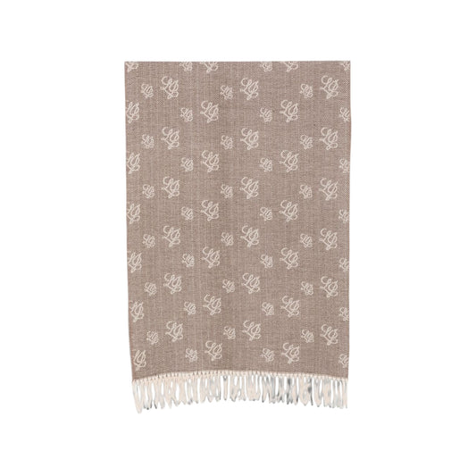 Stola Donna con logo all over Beige