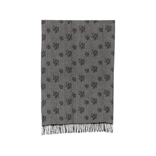 Stola Donna con logo all over Nero