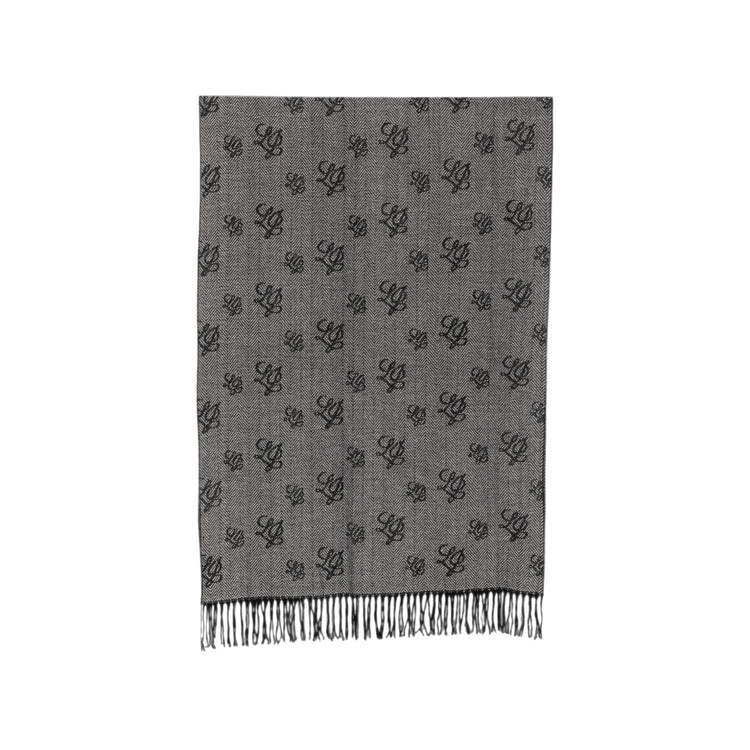 Stola Donna con logo all over Nero