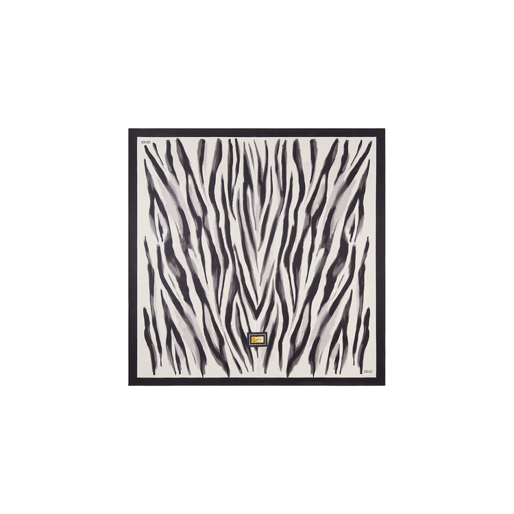 Foulard grande Donna stampa zebra bianco/nero