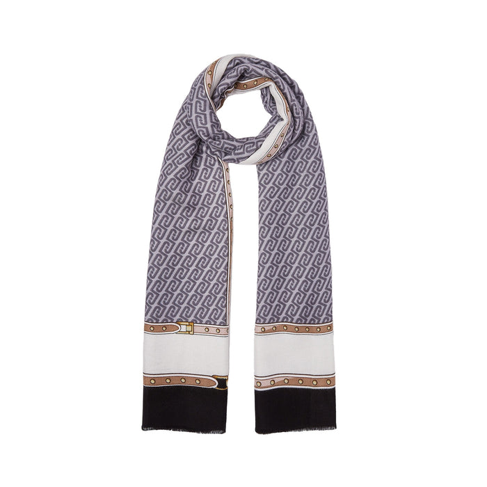 Stola Donna con logo monogram Nero