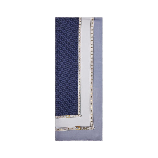 Stola Donna con logo monogram Blu