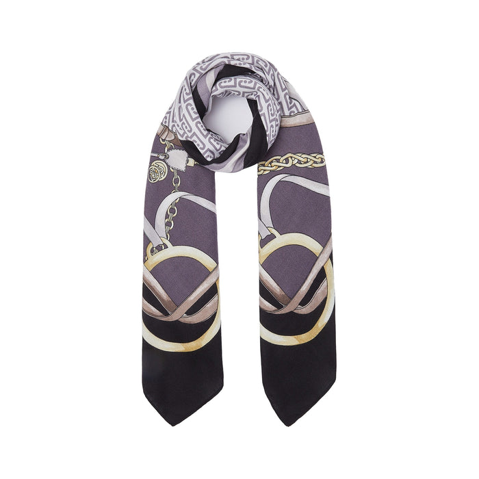 Foulard grande Donna stampato nero