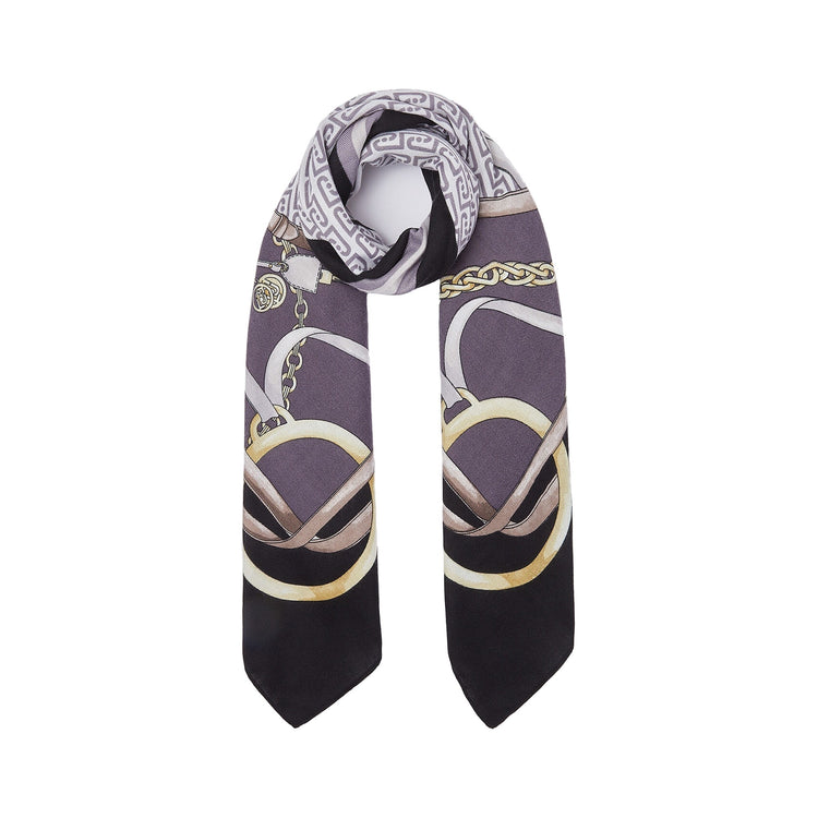 Foulard grande Donna stampato nero