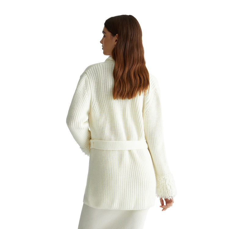 Cardigan en laine blanche