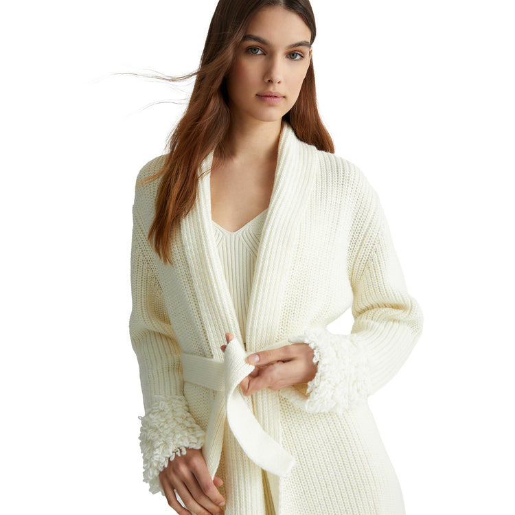 Cardigan en laine blanche