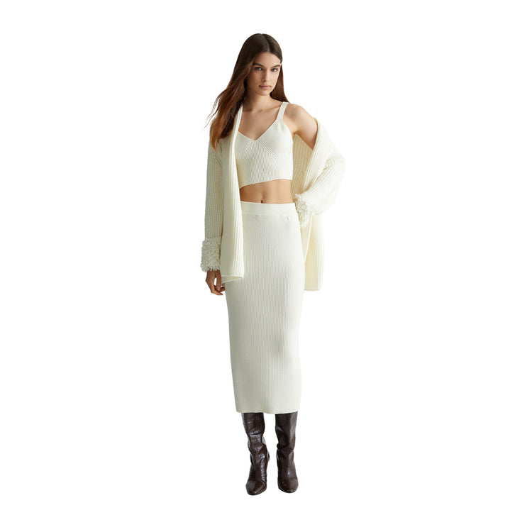 Cardigan en laine blanche