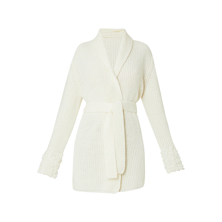 Cardigan en laine blanche