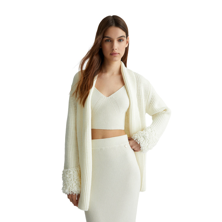 Cardigan en laine blanche