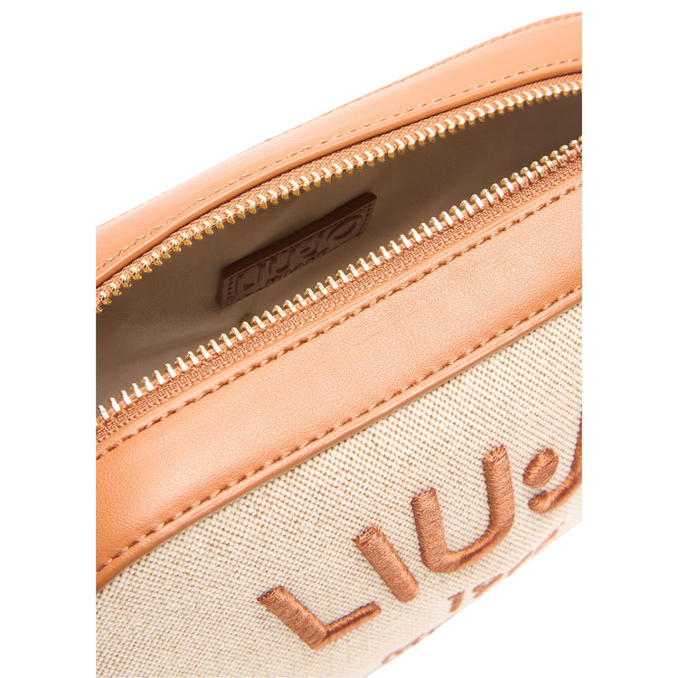 Borsa a tracolla Donna con logo ricamato dettaglio zip