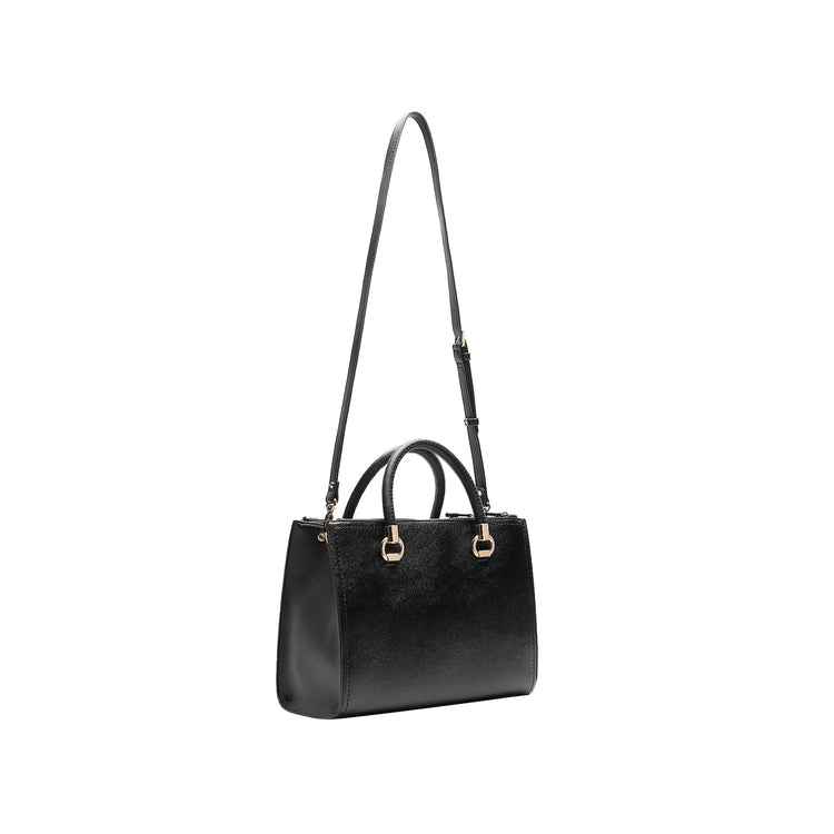 Borsa a mano Donna in tinta unita nera retro