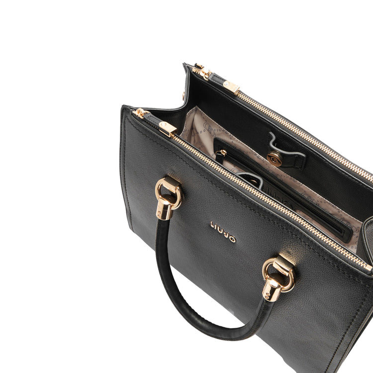 Borsa a mano Donna in tinta unita nera interno