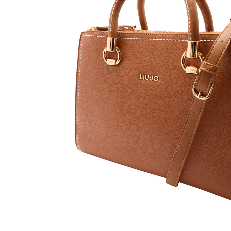 Borsa a mano Donna in tinta unita marrone