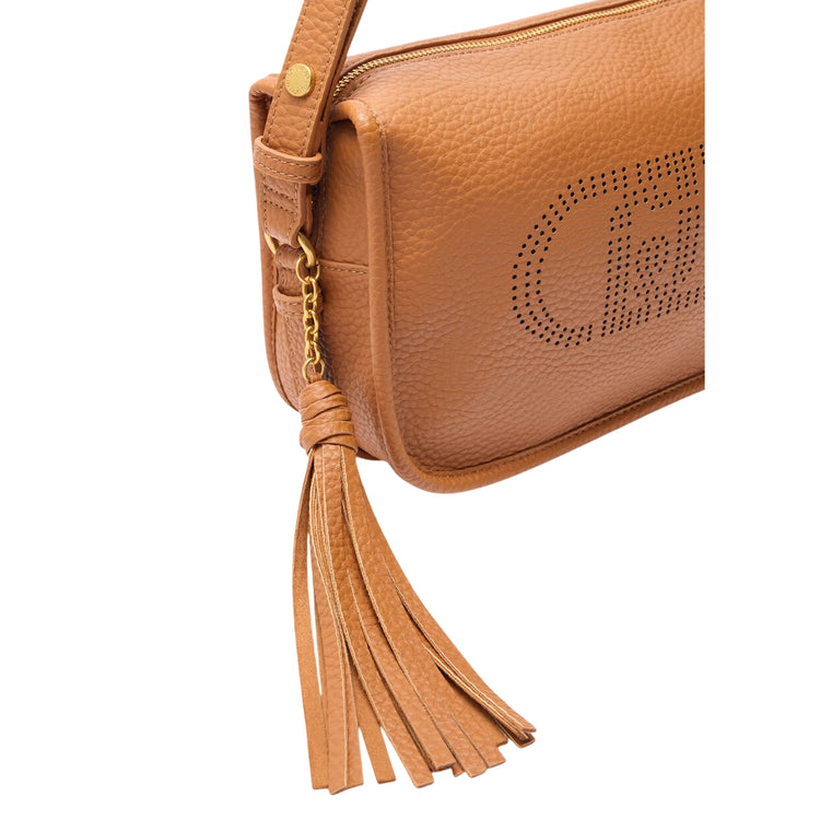 Borsa a spalla da Donna media marrone dettaglio charm