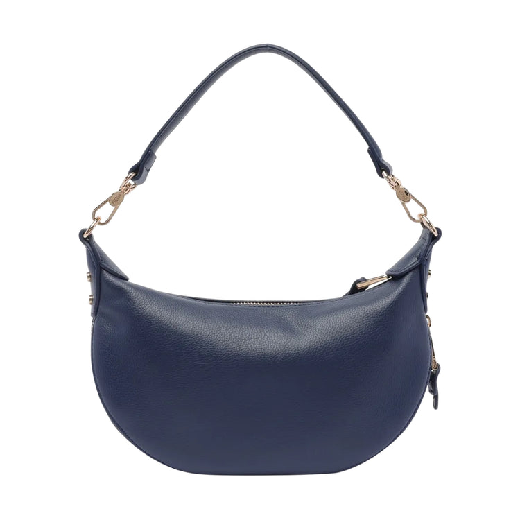 Borsa a spalla Donna a mezza luna blu retro