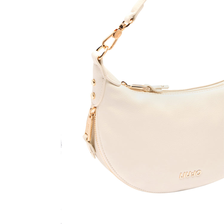 Borsa a spalla Donna a mezza luna bianca dettaglio