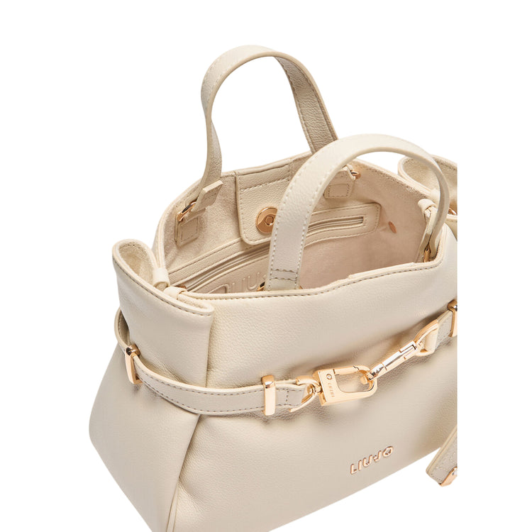 Borsa media da Donna con moschettone davanti bianco interno