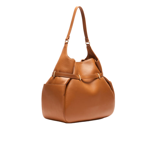 Borsa a spalla hobo media marrone retro