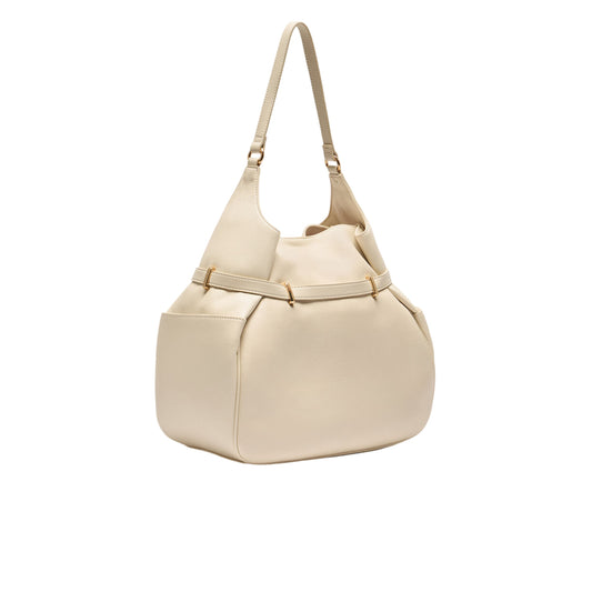 Borsa a spalla hobo media bianco retro