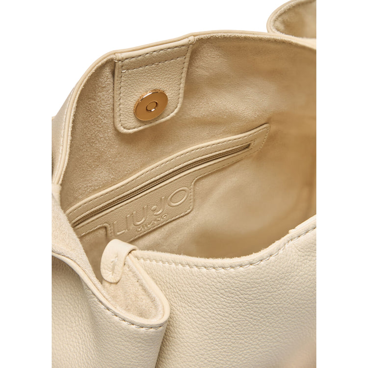 Borsa a spalla hobo media bianco interno
